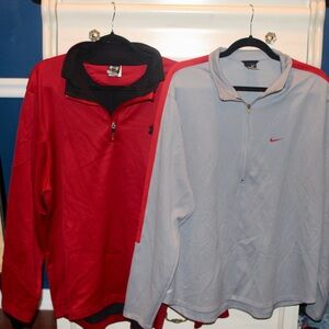Nike/Under Armor Bundle Red and Gray Quarter-Zip Pullovers